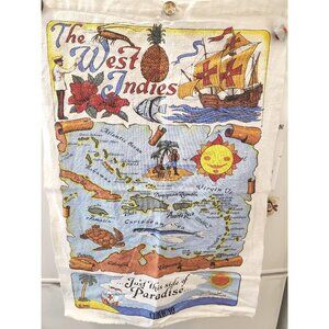 The West Indies Tea Towel Cotton Kitchen Towel Themed R Batchelder